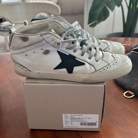 authentic midstar mid star golden goose 38 preowned tennis shoes sneakers - Picture 12 of 16